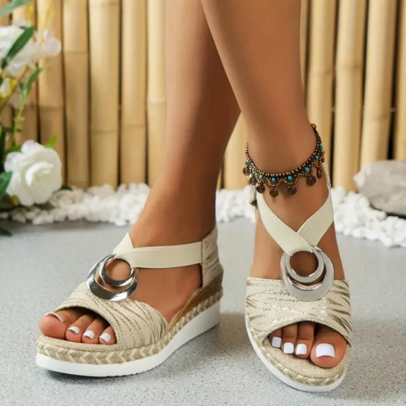 Zoe™ - Snake Print Wedge Sandals