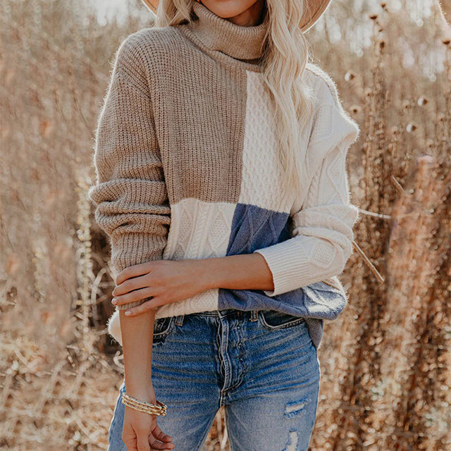 ÉLODIE | Contrasting Turtleneck Sweater