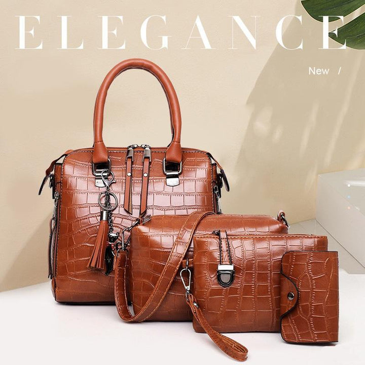 HELGA - 4-PIECE MODERN LEATHER BAG SET