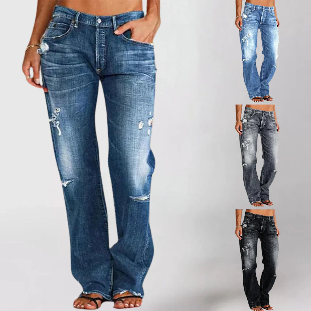 Adalie™ - Elegant Low-Waisted Jeans