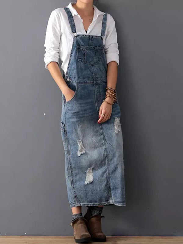 Alea™ - Women's Casual Dungaree Dress