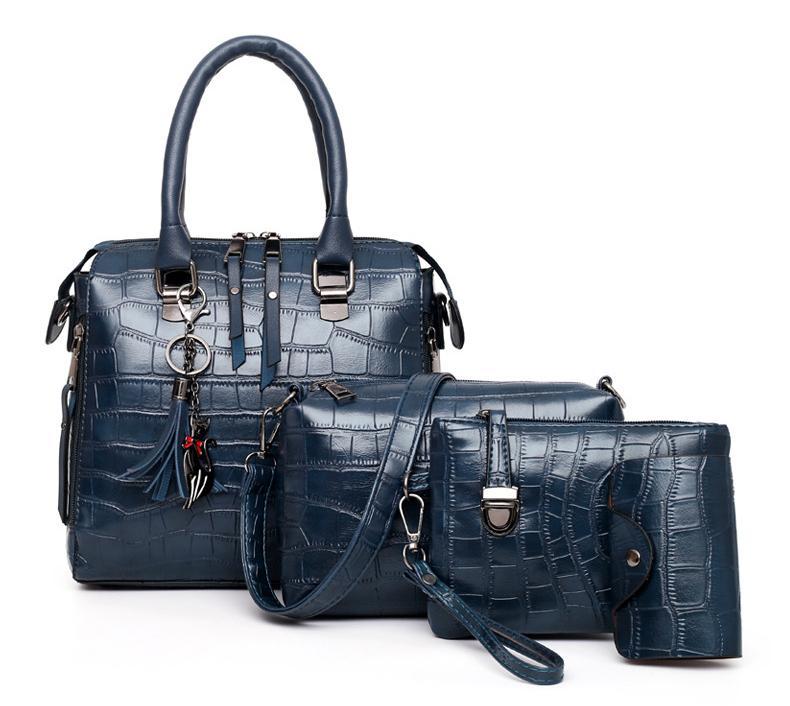 HELGA - 4-PIECE MODERN LEATHER BAG SET