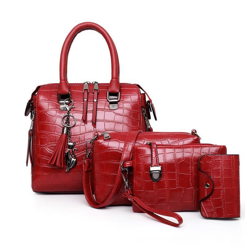 HELGA - 4-PIECE MODERN LEATHER BAG SET