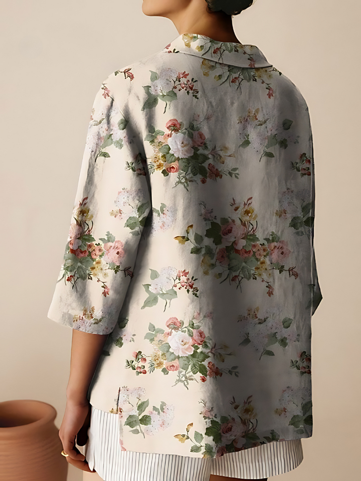 Ruth - Vintage Floral Art Print 3/4 Sleeve Shirt