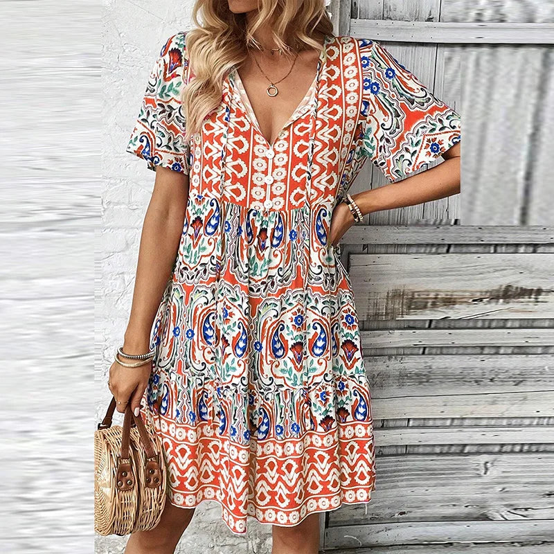 Ariadnea™ - Casual Print Dress