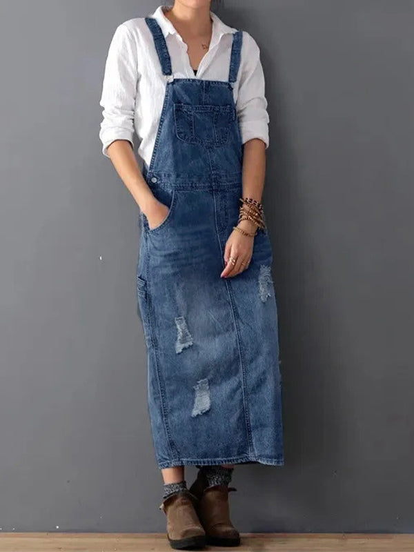 Alea™ - Women's Casual Dungaree Dress