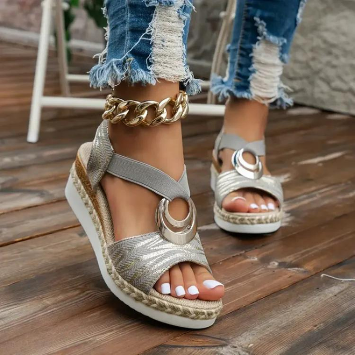 Zoe™ - Snake Print Wedge Sandals