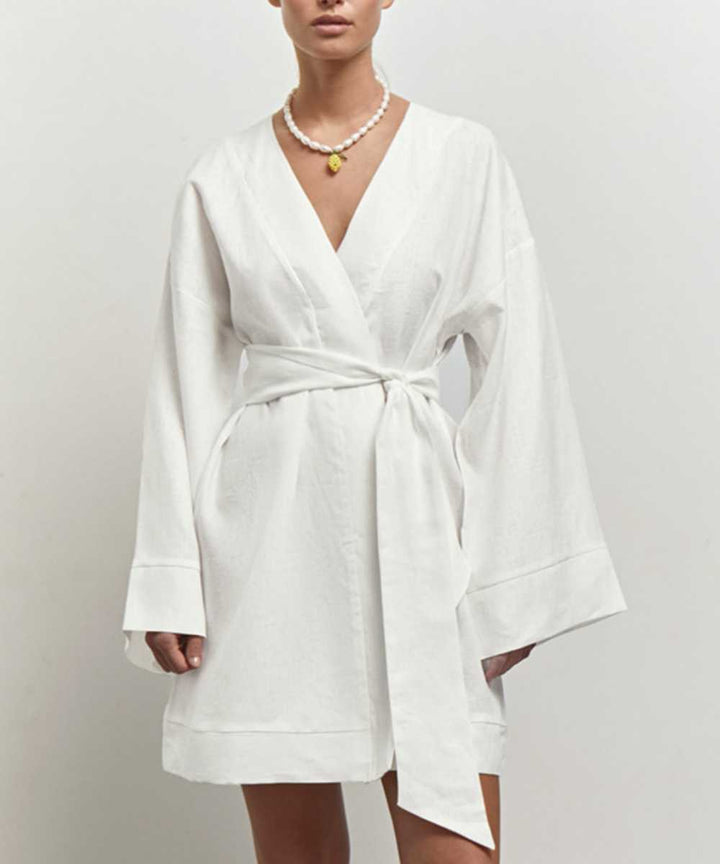 Casual Kimono Cotton Linen Dress