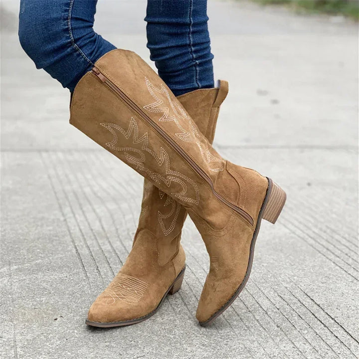 Ivy - Embroidered western cowboy boots