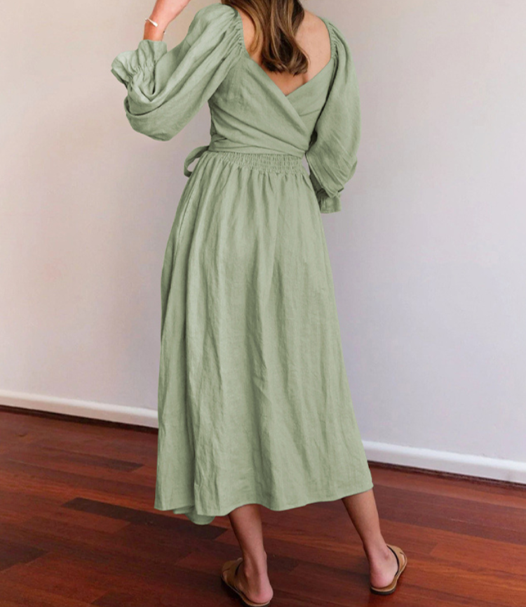 Helinia™ - French Dress with Flare Sleeves