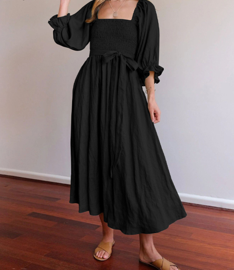 Helinia™ - French Dress with Flare Sleeves