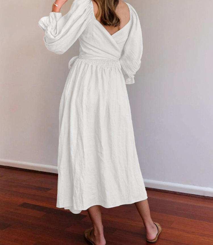 Helinia™ - French Dress with Flare Sleeves