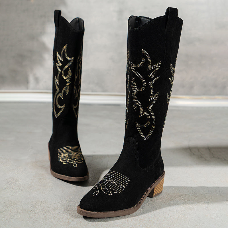 Ivy - Embroidered western cowboy boots