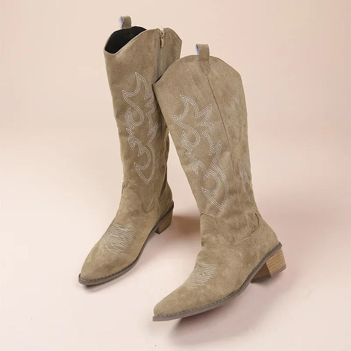 Ivy - Embroidered western cowboy boots