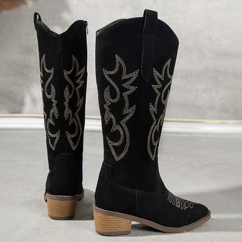 Ivy - Embroidered western cowboy boots