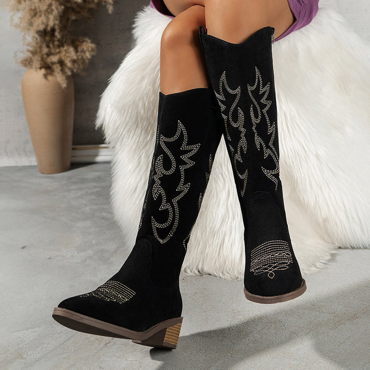 Ivy - Embroidered western cowboy boots