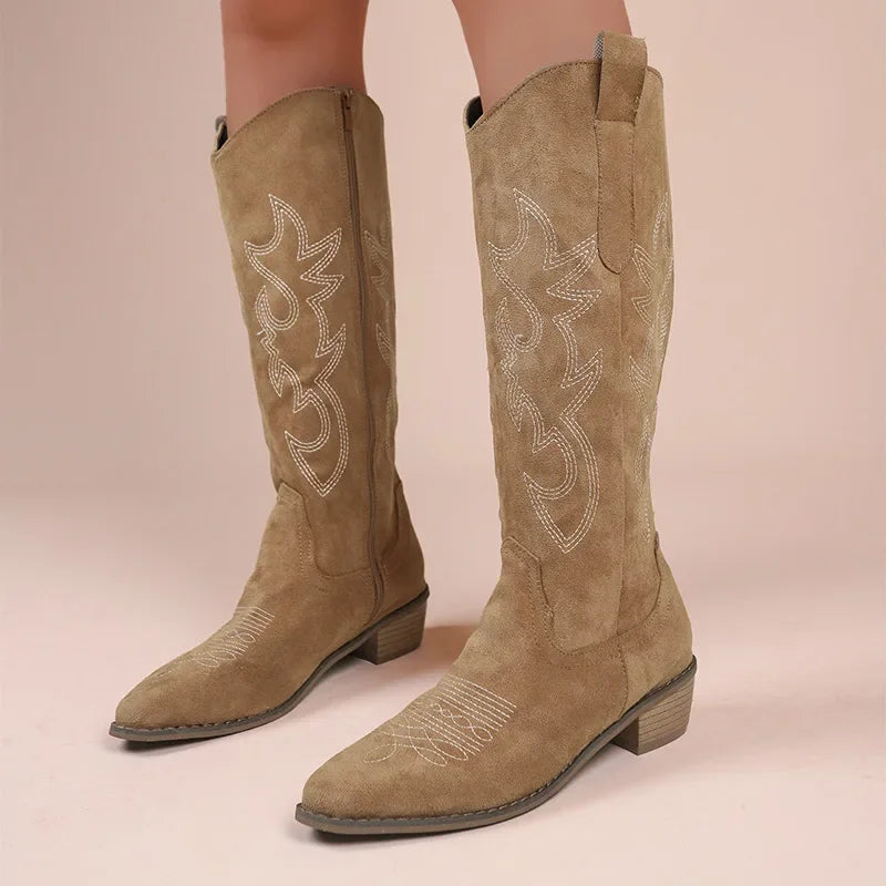 Ivy - Embroidered western cowboy boots