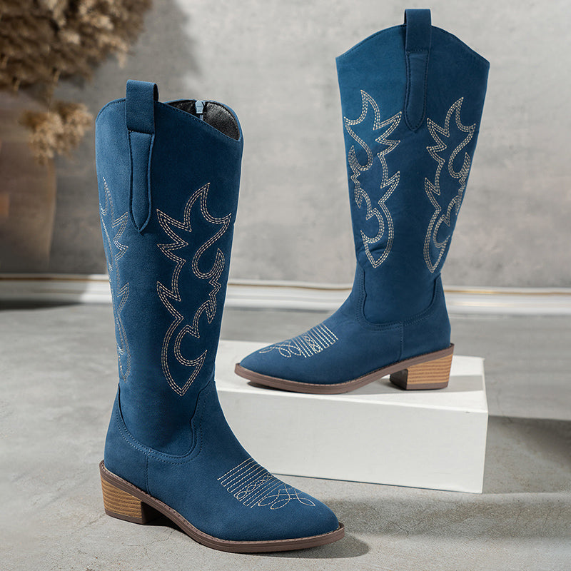 Ivy - Embroidered western cowboy boots