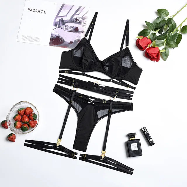 Adiana - 3-piece French lingerie set