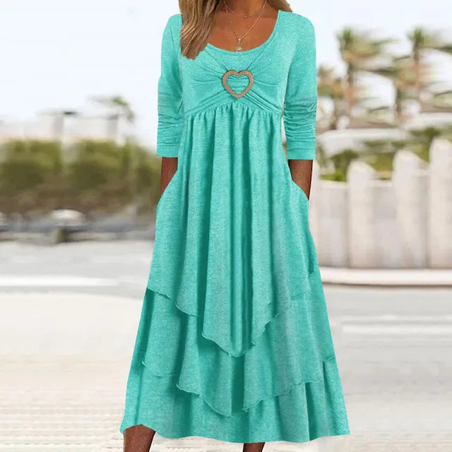 Waline™ - Layered Dress with Heart Ring