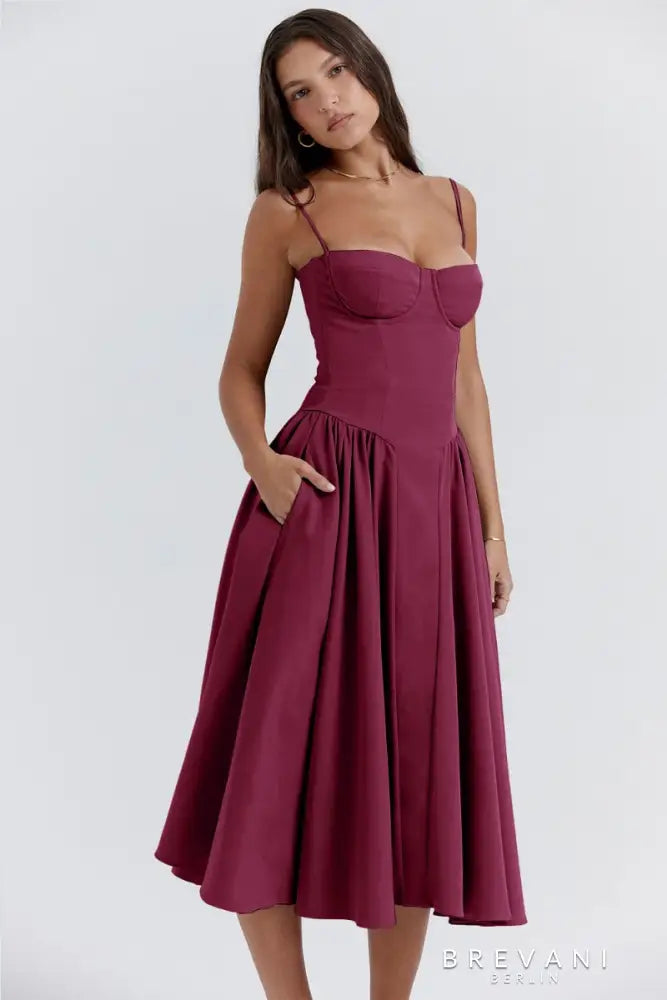 Britane™ - Sleeveless Corset Midi Dress