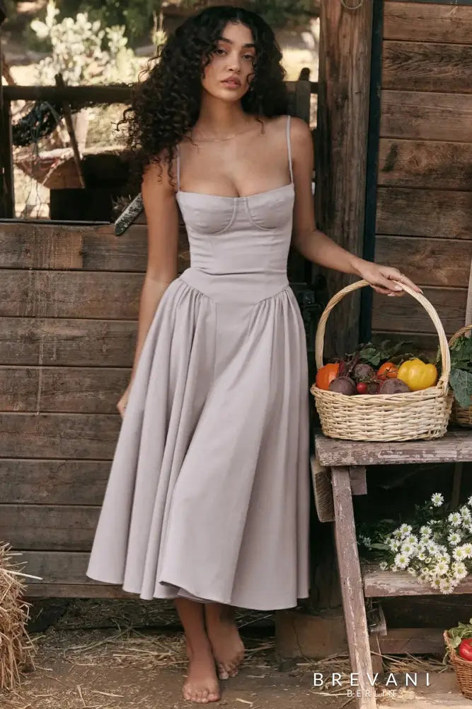 Britane™ - Sleeveless Corset Midi Dress