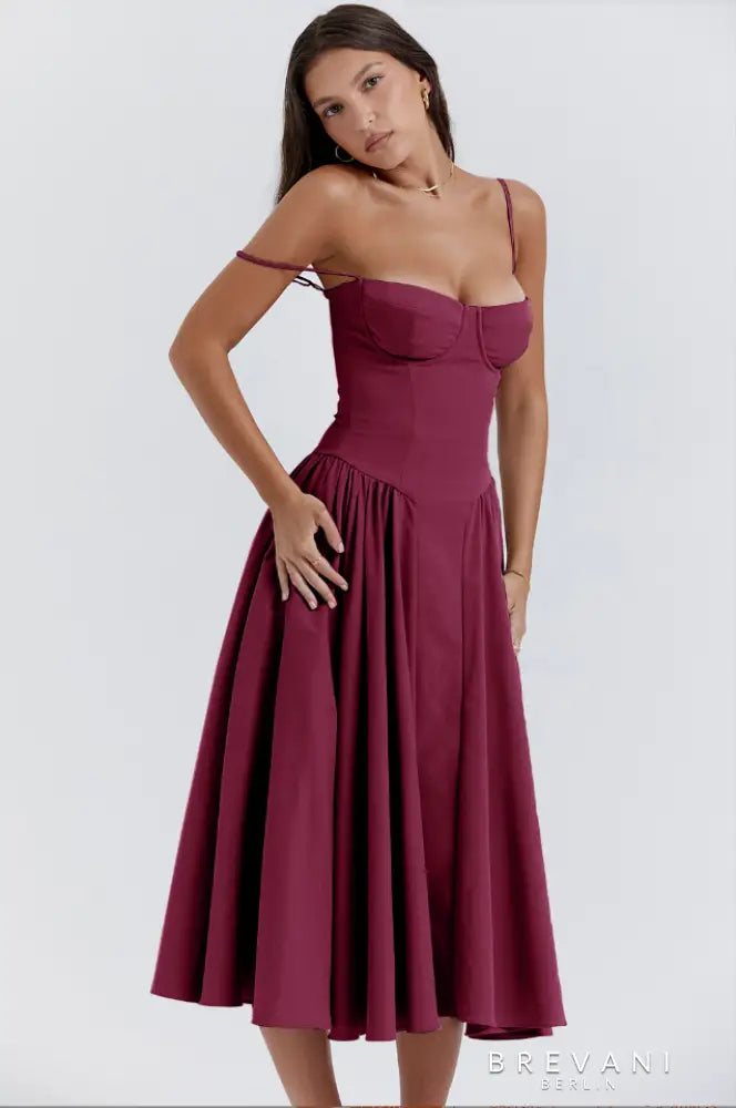 Britane™ - Sleeveless Corset Midi Dress