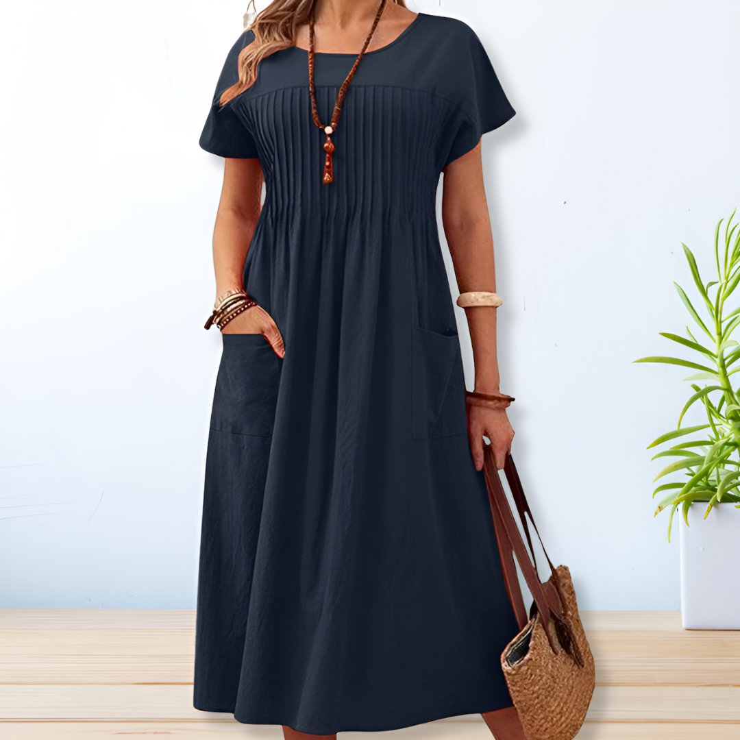 Sia™ - Women Pleated Midi Dress