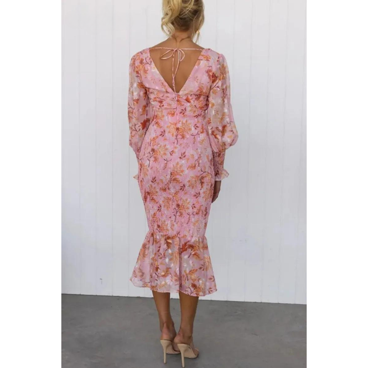 Lindya™ - Floral Print Midi Dress