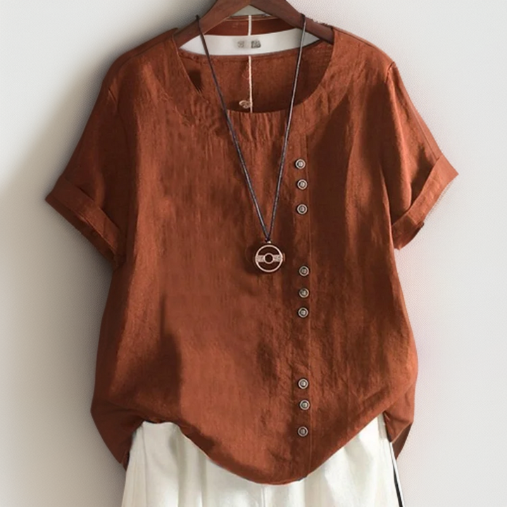 Joline - T-shirt with round neck and buttons