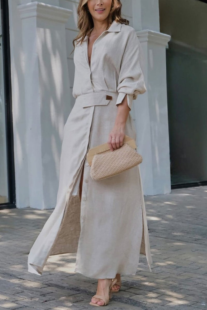 Heidi™ - Classic Linen Maxi Dress