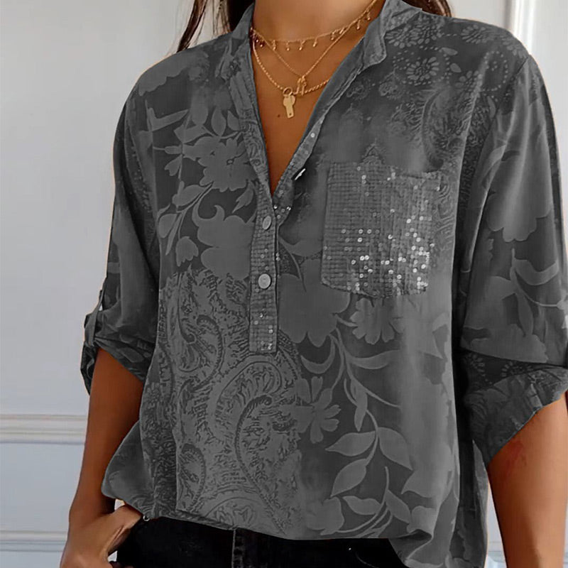 JEZA™ - Embellished Pocket Blouse