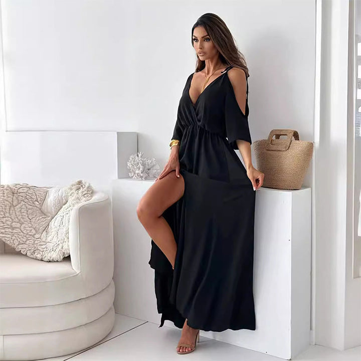 Vierana™ - Elegant Sexy V Neck Side Slit Dress